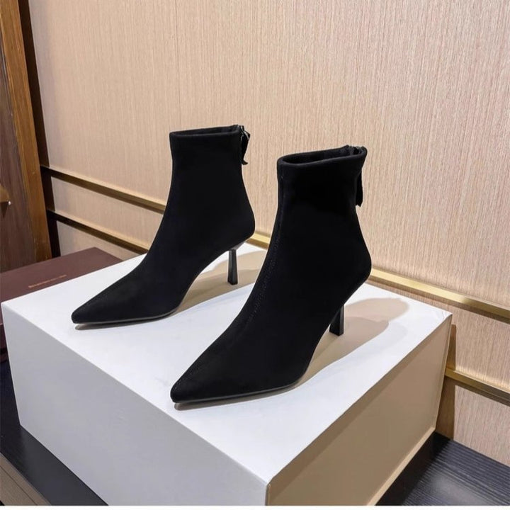 Damen Modische spitze Stiefeletten mit hohem Absatz Echo Archiv