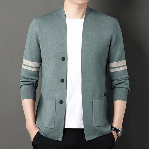 Herren modische Strickjacke mit eleganten Knöpfen und praktischen Taschen Echoarchiv