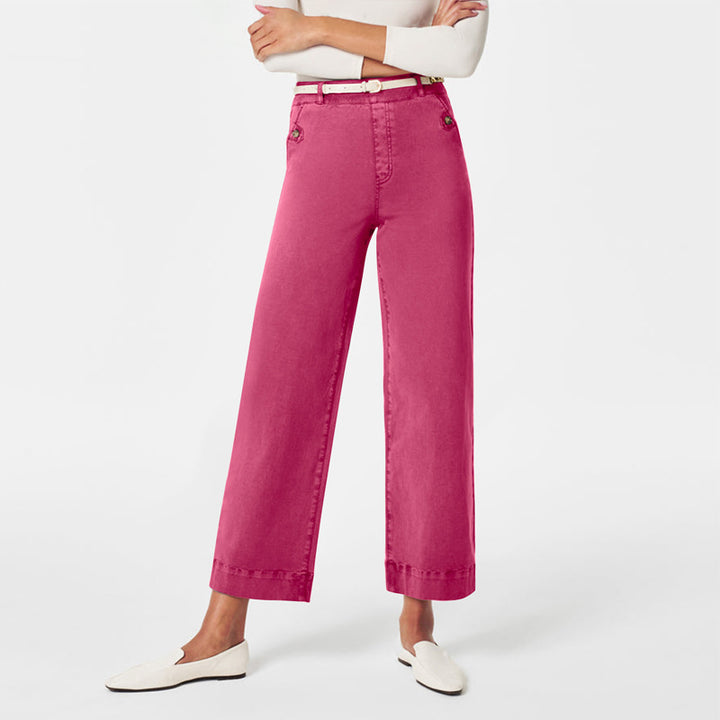 Damen Weite High-Waist Hose mit modischen Knopfdetails Echo Archiv