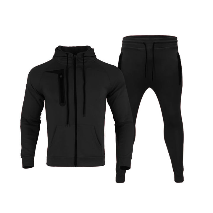 Herren sportliches Hoodie- und Jogginganzug-Set mit funktionalen Taschen Echoarchiv