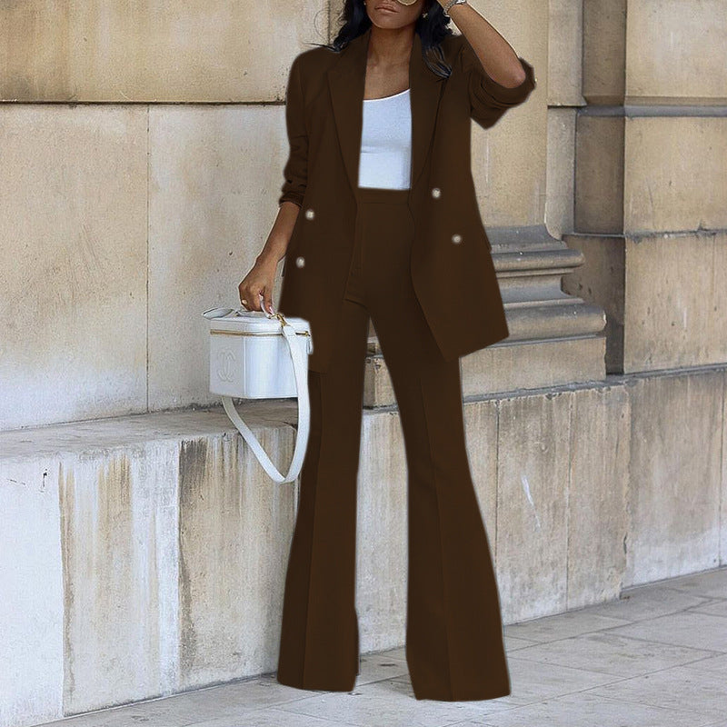 Damen Zweiteiliges Tailoring-Set mit Oversized-Blazer und High‑Waist-Schlaghose – Valéne
