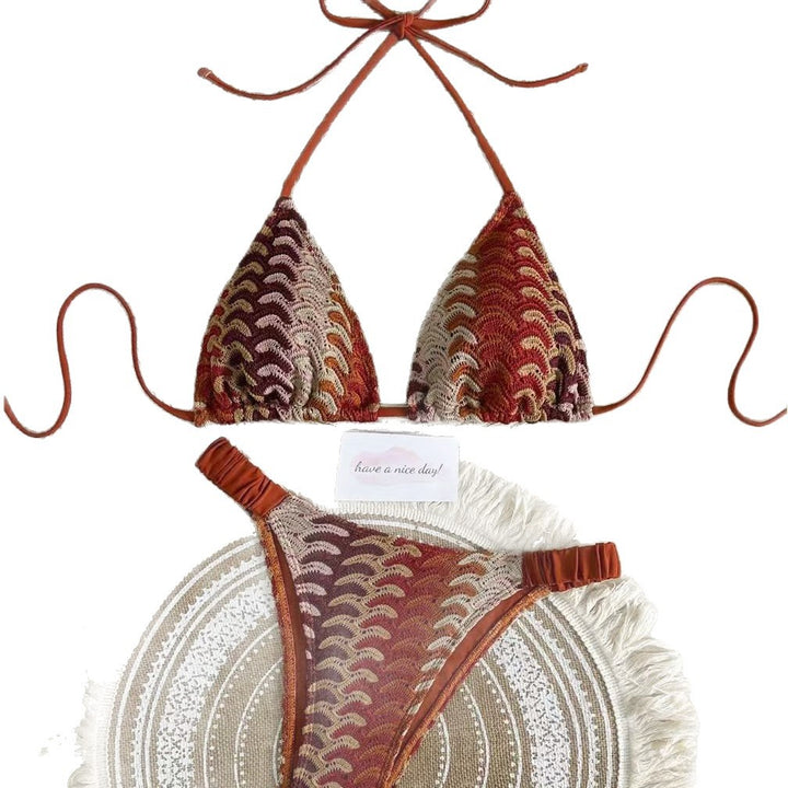 Damen Triangel-Bikini mit buntem Häkelmuster Echo Archiv