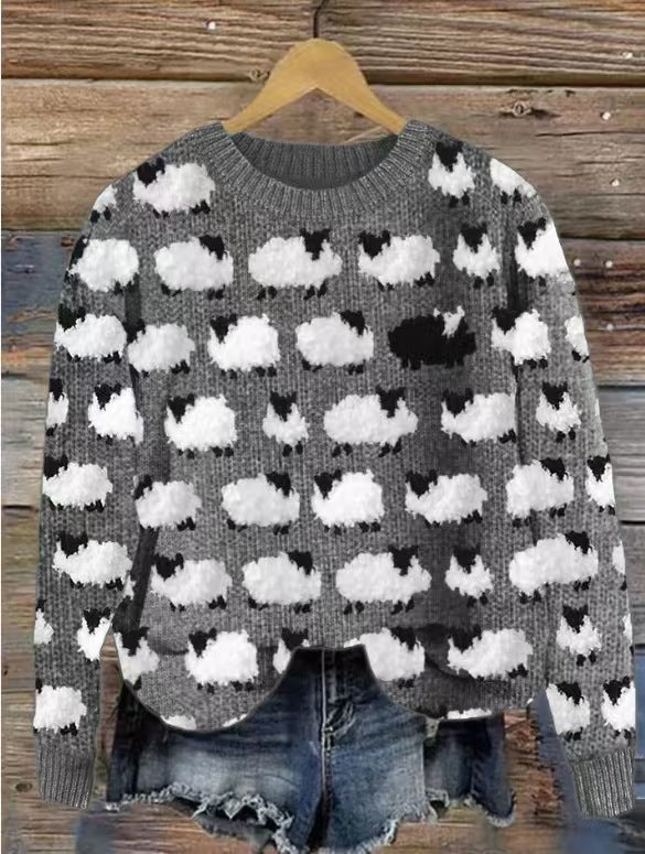 Damen nan Norwegerpullover aus Wollmix mit Rundhalsausschnitt und traditionellem Fair-Isle-Yoke Echo Archiv