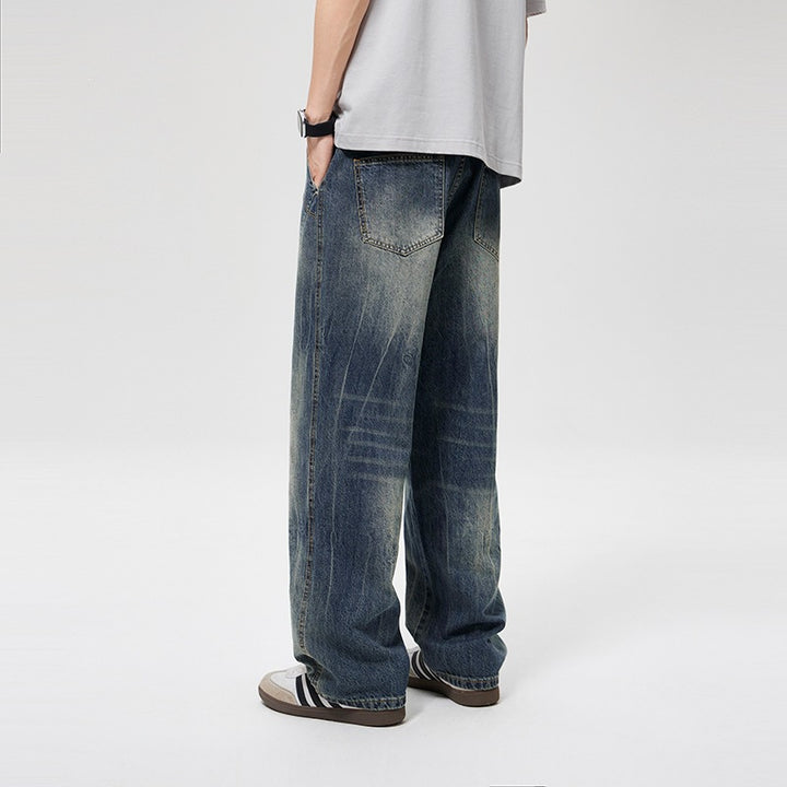 Herren Baggy-Jeans im Vintage‑Wash mit hoher Bundhöhe, relaxed Bein & dezenter Distressed‑Optik Echoarchiv