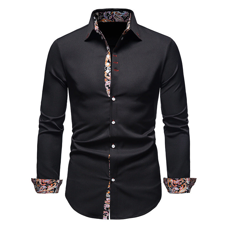 Herren Langarmhemd mit paisley-muster und eleganten Akzenten Echoarchiv