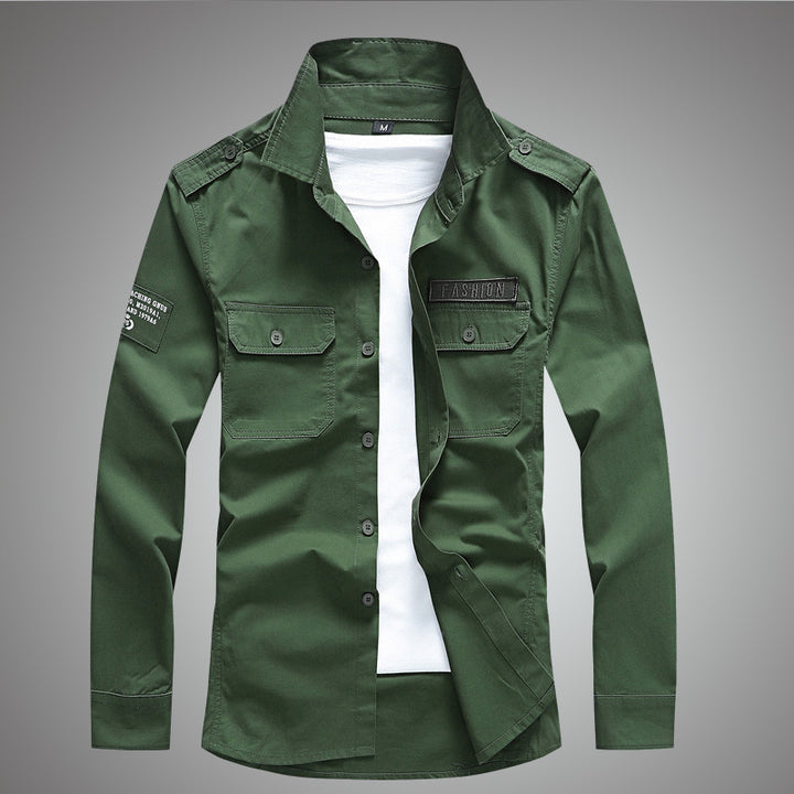 Herren Modische Baumwollhemdjacke mit praktischen Taschen Echo Archiv