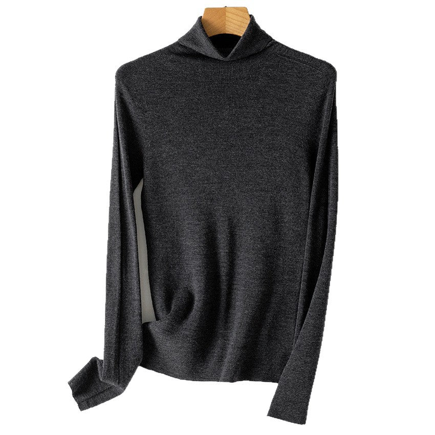Damen Feiner Rollkragen-Feinstrickpullover mit schmaler Silhouette und elastischem Saum Echoarchiv