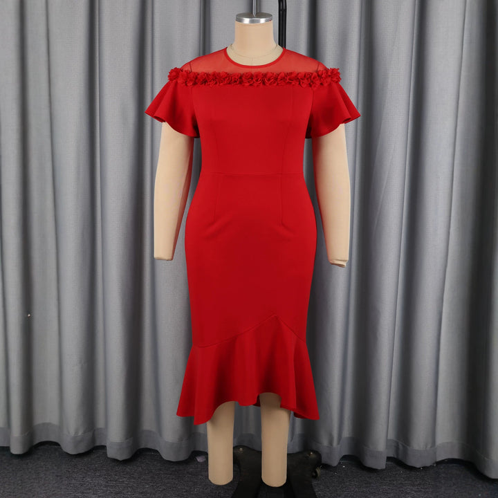 Damen Elegantes Kleid mit floralem Akzent und schwingendem Saum Echo Archiv