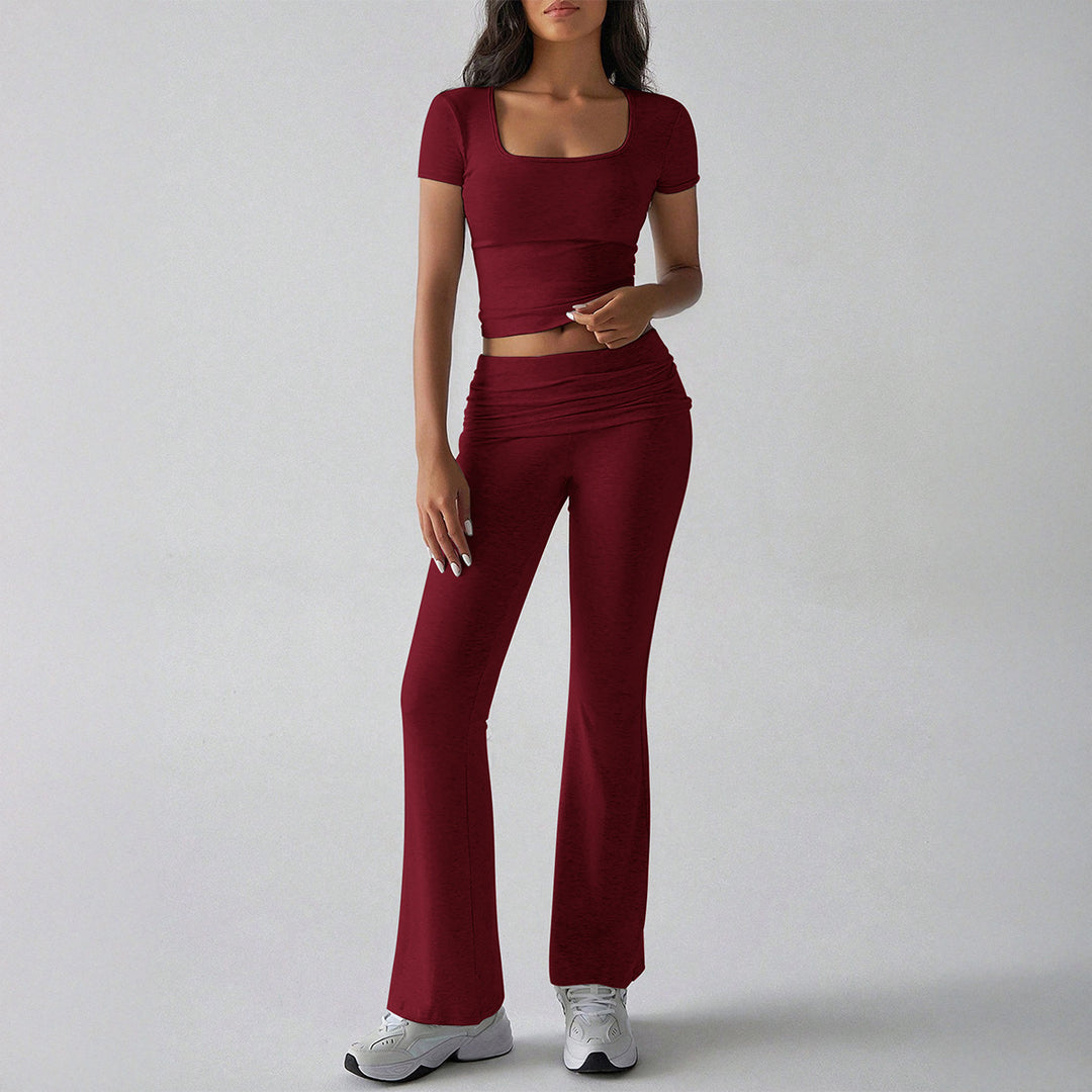 Damen Sportliches Oberteil mit hohen Taillenleggings aktivem Set Echo Archiv