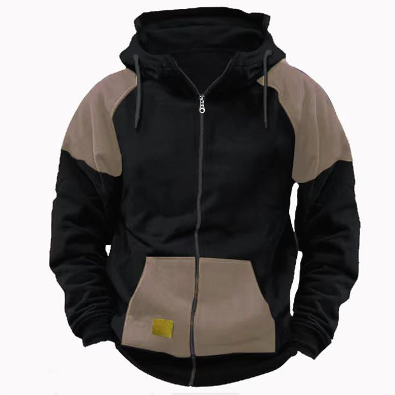 Herren sportliche Kapuzenjacke mit modischen Kontrastdetails Echoarchiv