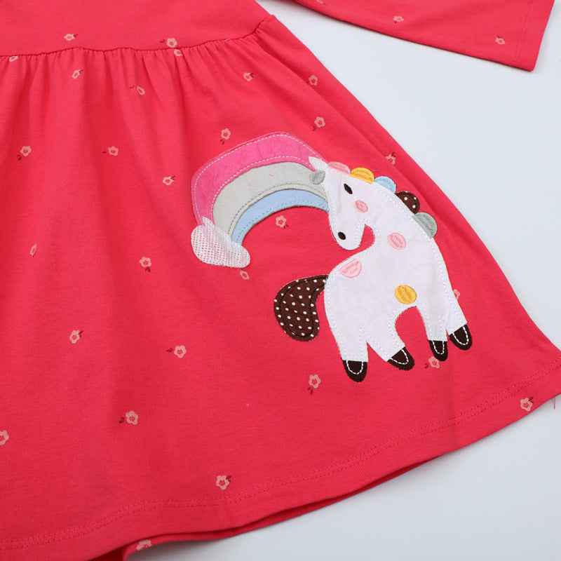 Mädchen Langarmkleid mit bezauberndem Einhorn-Design Echo Archiv