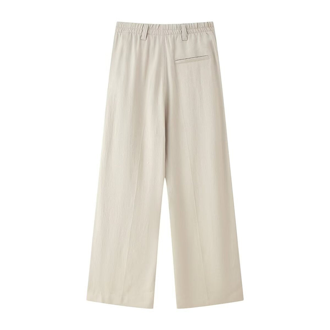 Damen weit High-Waist Hose mit eleganter Faltenlegung und komfortablem Schnitt Echo Archiv