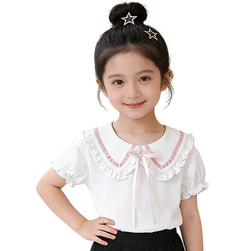 Mädchen Bluse mit Rüschendetails und dekorativem Kragen Echo Archiv