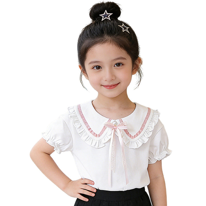 Mädchen Bluse mit Rüschendetails und dekorativem Kragen Echo Archiv