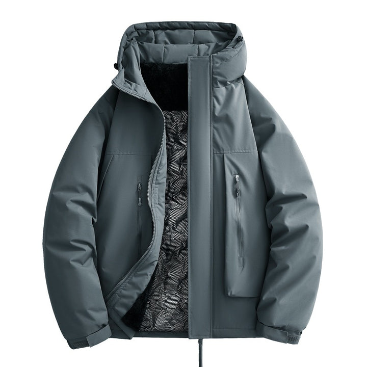 Herren wasserabweisende gepolsterte Winterjacke mit Kapuze und weichem Fleece-Futter – Marzano