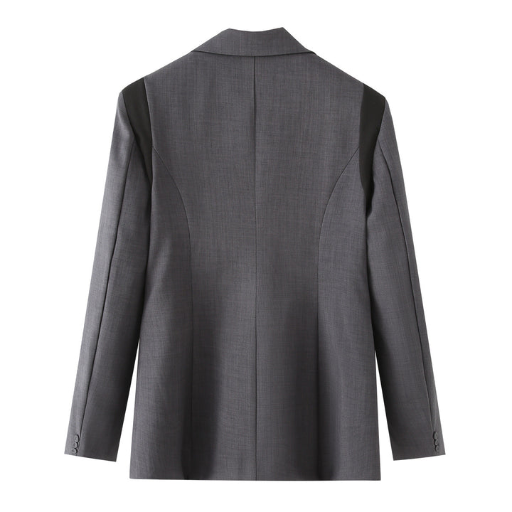 Damen nan weitgeschnittener Blazer mit kontrastierendem Revers, einreihiger Knopfleiste und Pattentaschen Echo Archiv