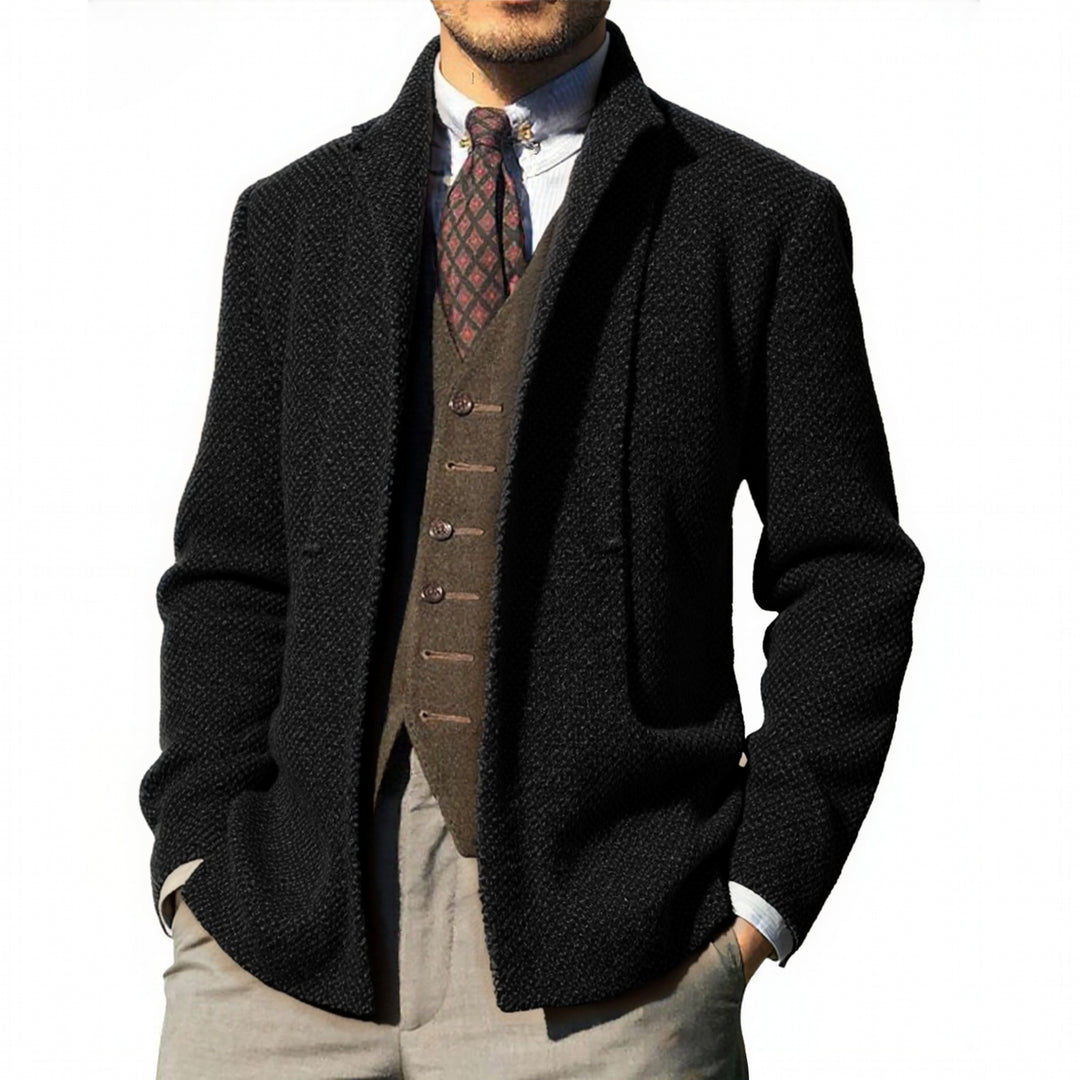 Herren elegante Strickjacke mit modernem Schnitt und praktischen Taschen Echoarchiv