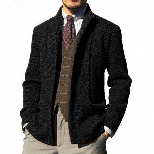 Herren elegante Strickjacke mit modernem Schnitt und praktischen Taschen Echoarchiv