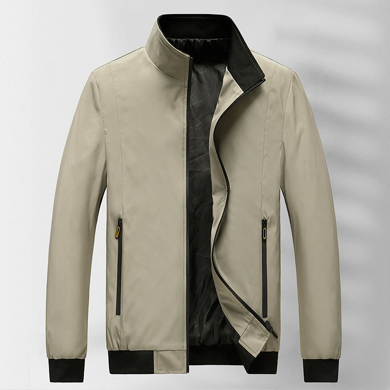 Herren Leichter wind- und wasserabweisender Stehkragen-Blouson mit Thermo-Innenfutter und Reißverschlusstaschen – Taviero
