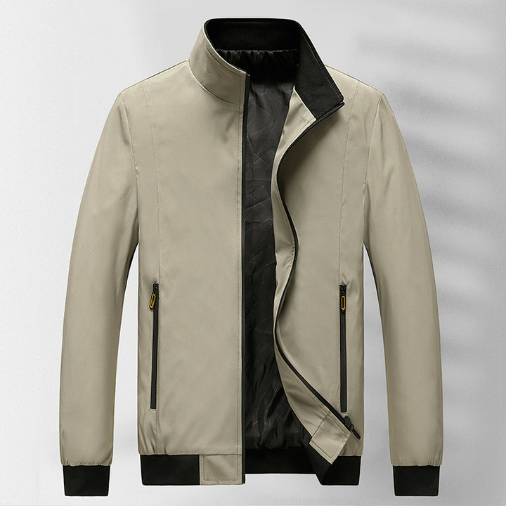 Herren Leichter wind- und wasserabweisender Stehkragen-Blouson mit Thermo-Innenfutter und Reißverschlusstaschen – Taviero