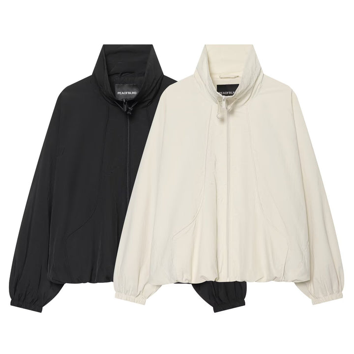 Damen Leichte wattierte Windjacke mit Stehkragen und Polka‑Dot‑Print Echo Archiv