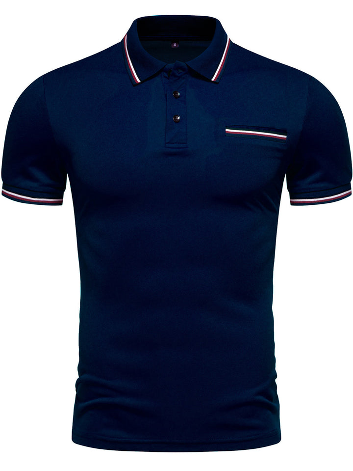 Herren Poloshirt mit kontrastierenden Akzenten und modernem Schnitt Echoarchiv