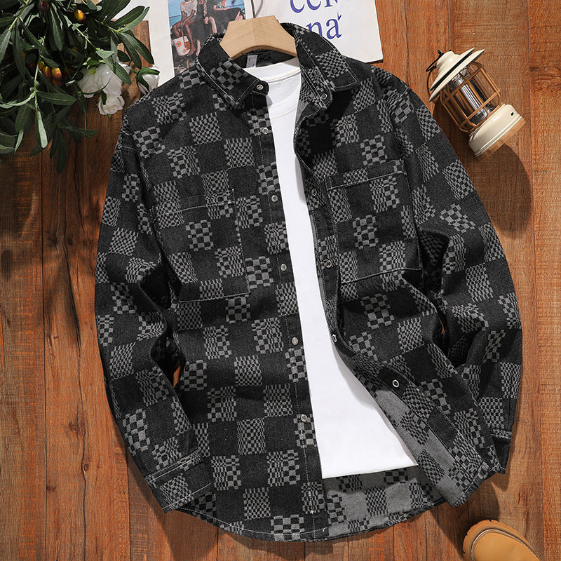 Herren Karomuster Hemdjacke Echoarchiv