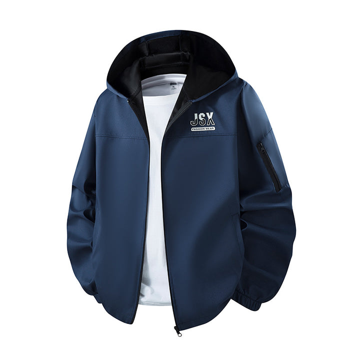 Herren Sportliche Windbreakerjacke mit Kapuze Echo Archiv
