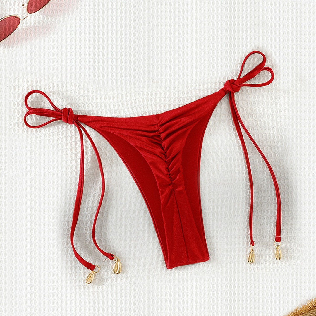 Damen High-Waist Bikinihose mit verstellbaren Bindebändern Echo Archiv