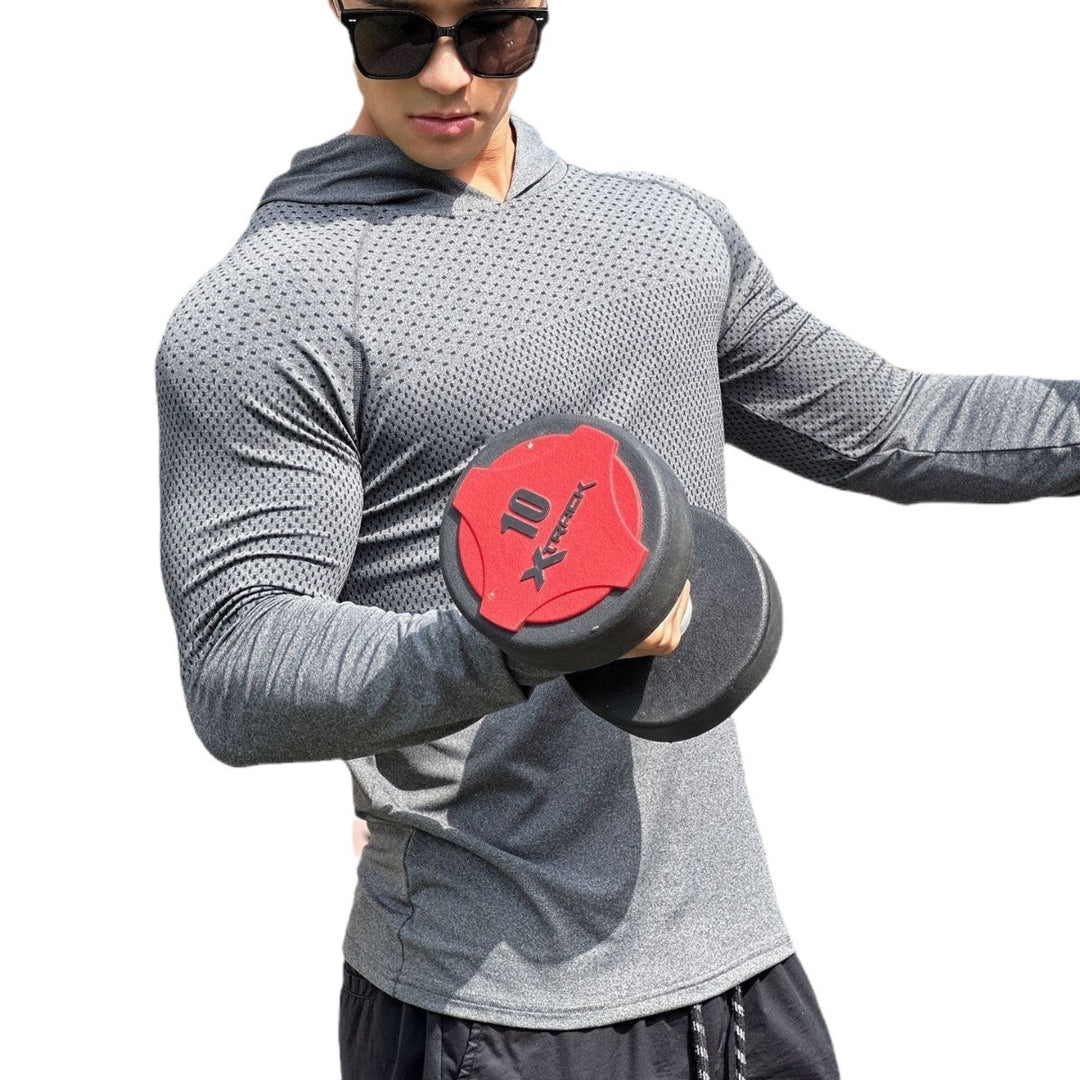 Herren Sportliches Langarmshirt mit atmungsaktivem Mesh-Einsatz Echoarchiv