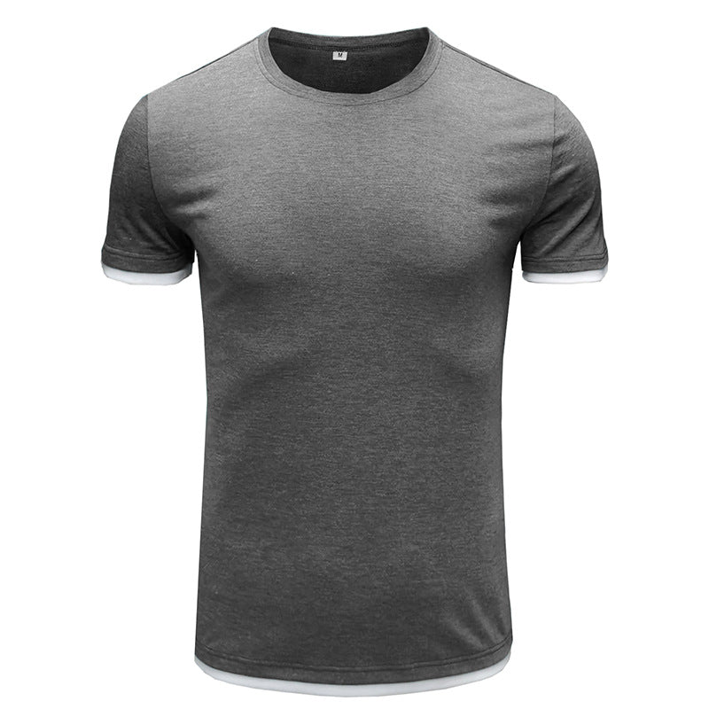 Herren Basic T-Shirt mit kontrastierenden Ärmeln Echoarchiv