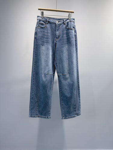 Damen Relaxed Fit Weite Bein Denim Hose Echoarchiv