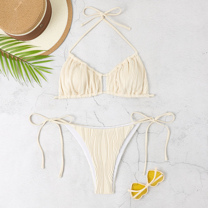 Damen Bikini-Set mit raffiniertem Falten-Design und verstellbaren Trägern Echo Archiv