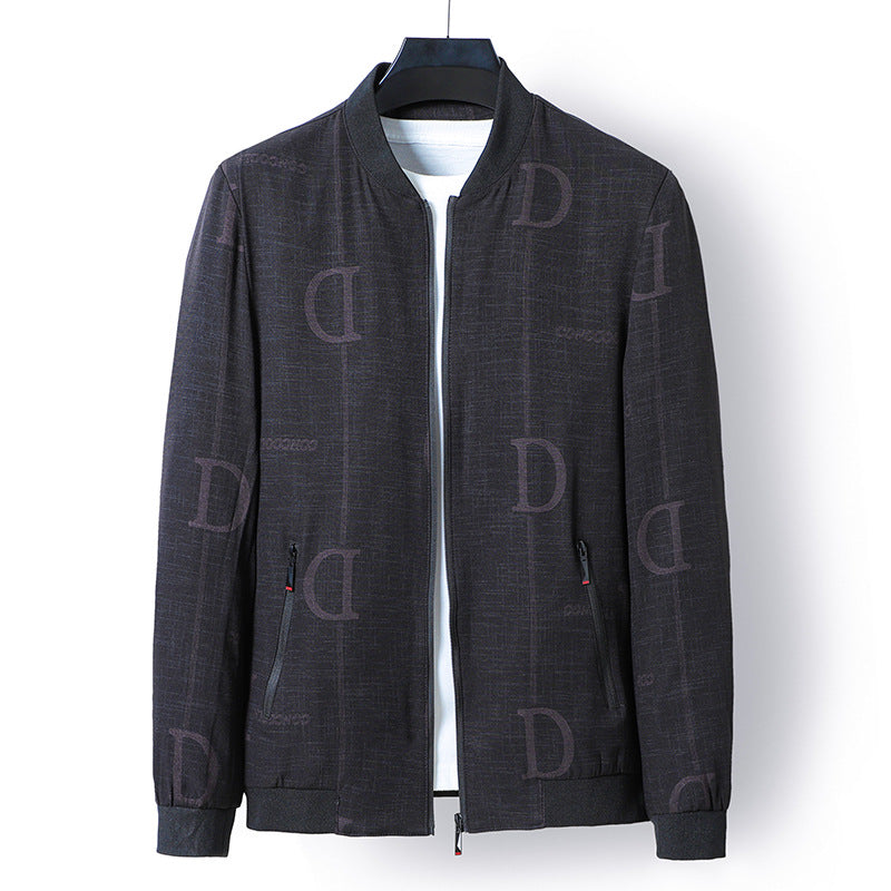 Herren modische Freizeitjacke mit innovativem Stehkragen und praktischen Reißverschlusstaschen Echoarchiv