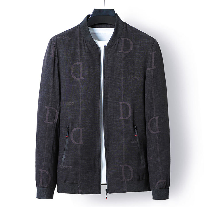 Herren modische Freizeitjacke mit innovativem Stehkragen und praktischen Reißverschlusstaschen Echoarchiv