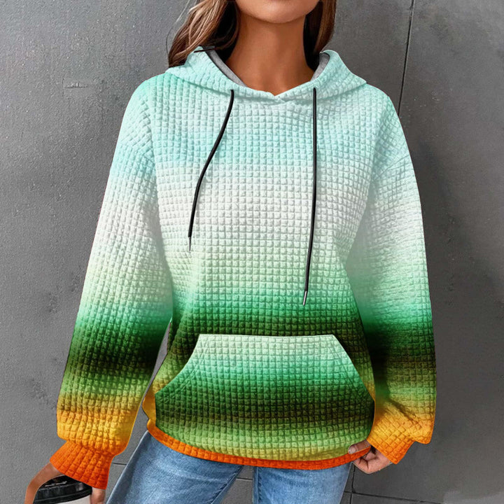 Damen Modischer Kapuzenpullover im Karodesign Echoarchiv
