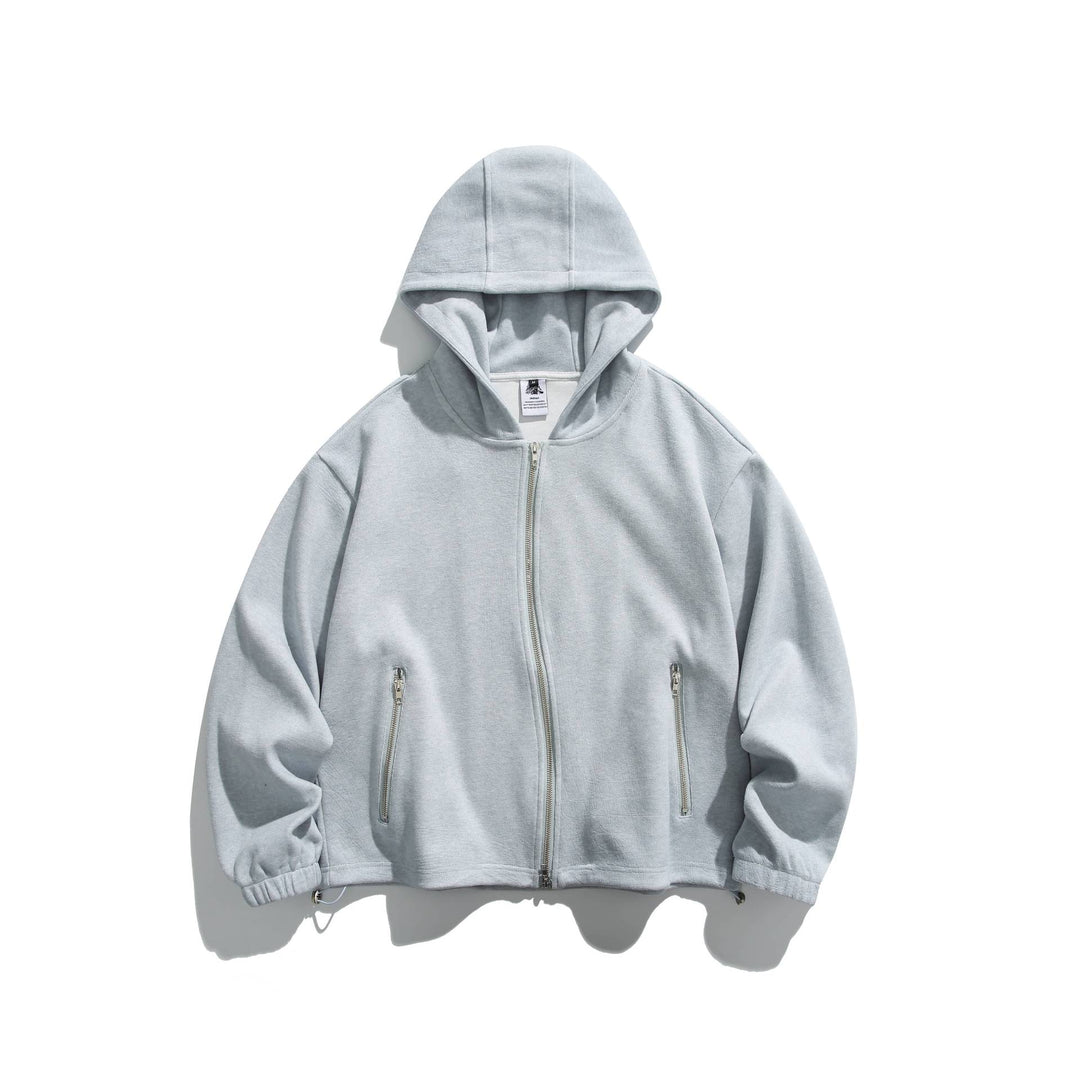 Unisex Leichte Zip-Hoodie-Jacke mit Reißverschlusstaschen und verstellbarem Saum Echoarchiv