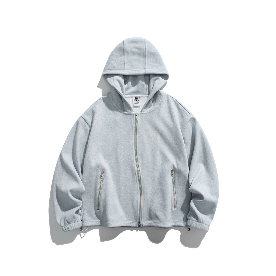 Unisex Leichte Zip-Hoodie-Jacke mit Reißverschlusstaschen und verstellbarem Saum Echoarchiv