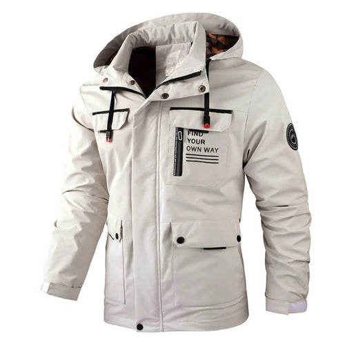 Herren wasserabweisender Utility‑Parka mit Kapuze, Mehrfach‑Taschen und Windschutz Echoarchiv