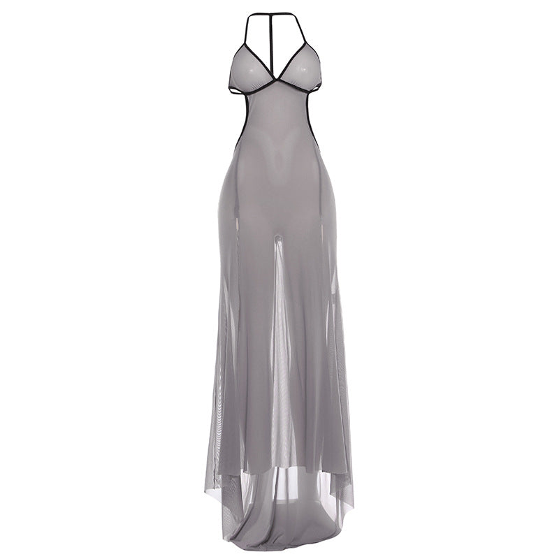 Damen Transparente Maxikleid mit verführerischem Cut-Out und sexy Rückenausschnitt Echo Archiv