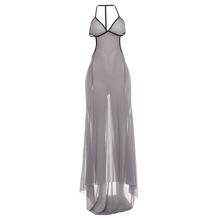 Damen Transparente Maxikleid mit verführerischem Cut-Out und sexy Rückenausschnitt Echo Archiv