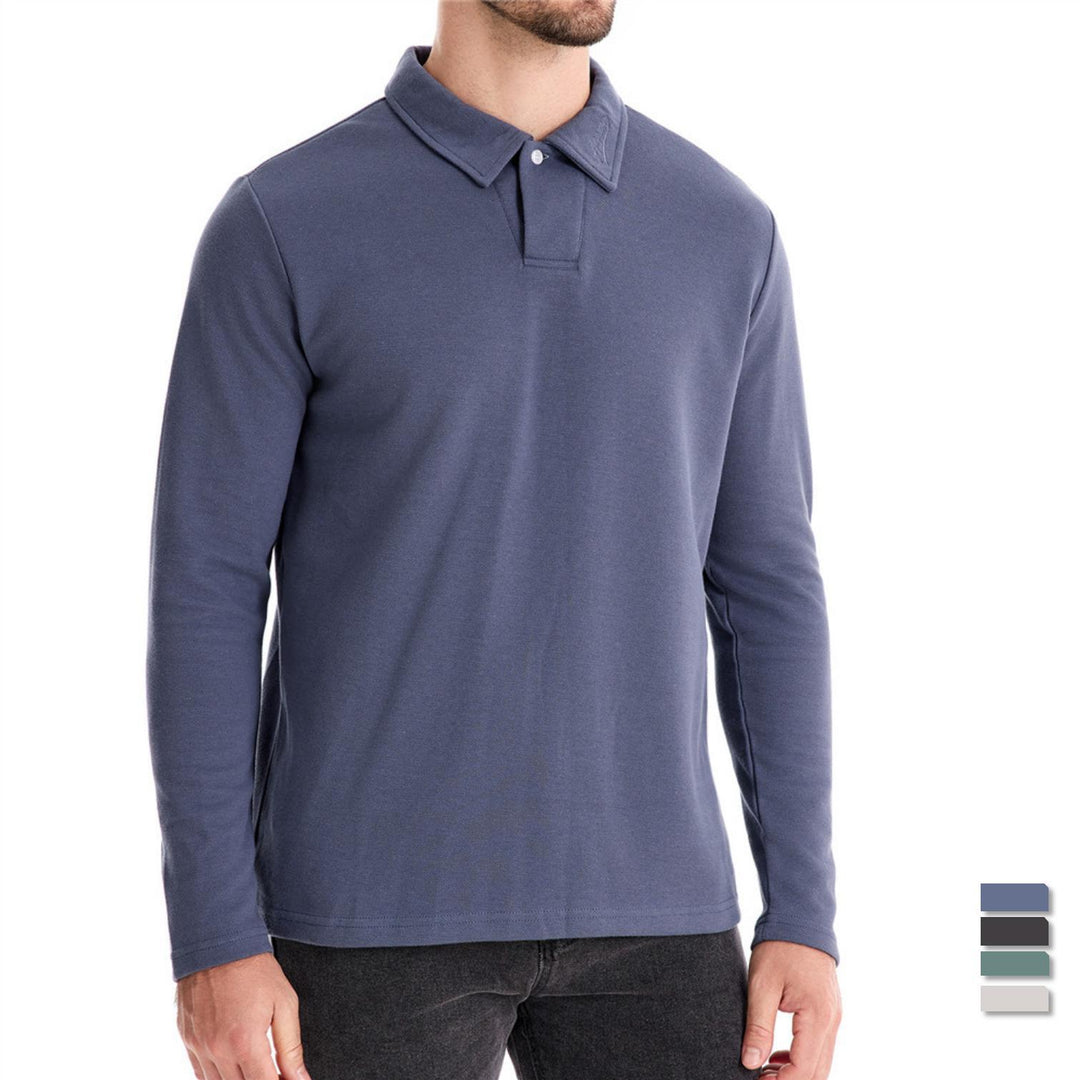 Herren langärmliges Polo-Shirt mit eleganter Knopfleiste und sportlichem Schnitt Echoarchiv