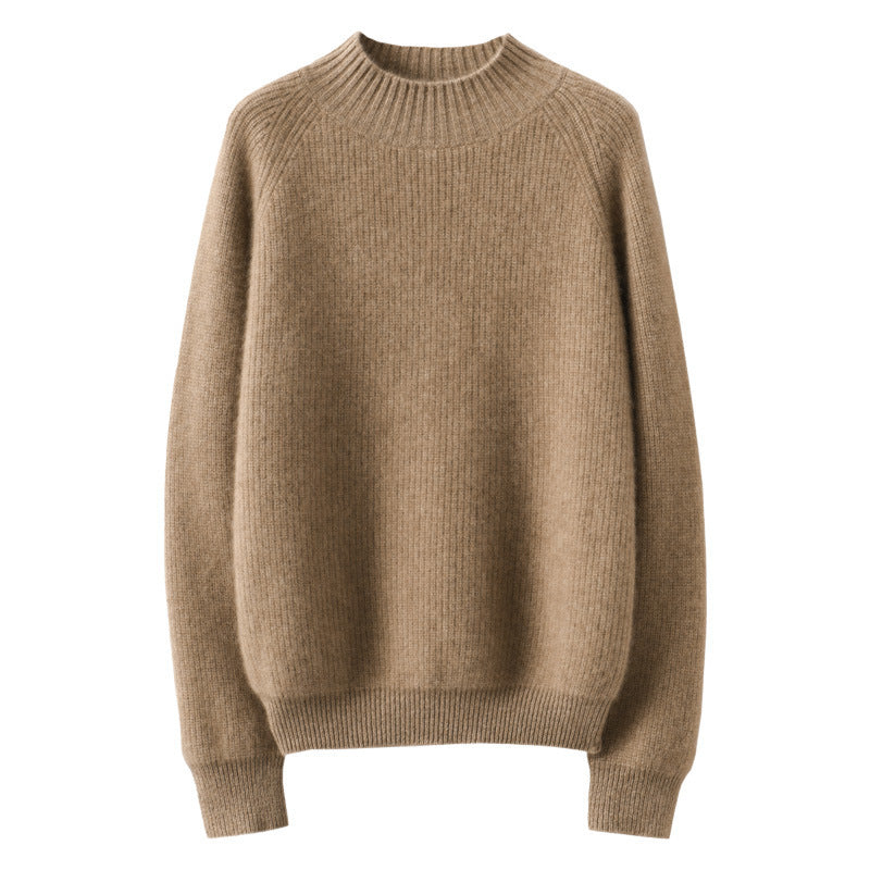 Damen Kurz-Stehkragenpullover aus feinem Feinstrick mit kaschmirähnlicher Weichheit und Raglanärmeln Echoarchiv
