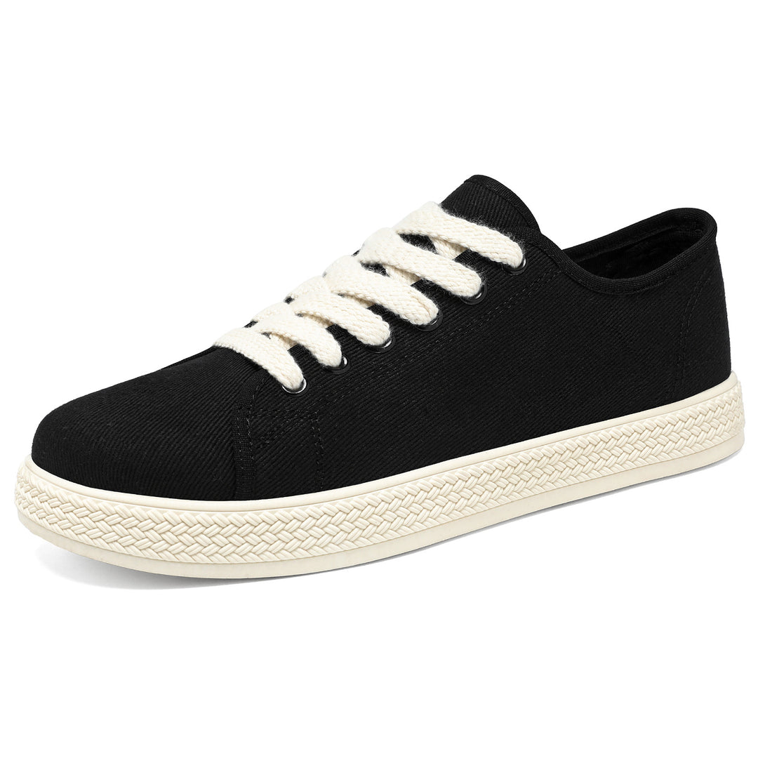 Damen nan Canvas-Sneaker mit geflochtener Plateau-Gummisohle, atmungsaktivem Textilfutter und extra breiten Baumwollsenkeln Echo Archiv
