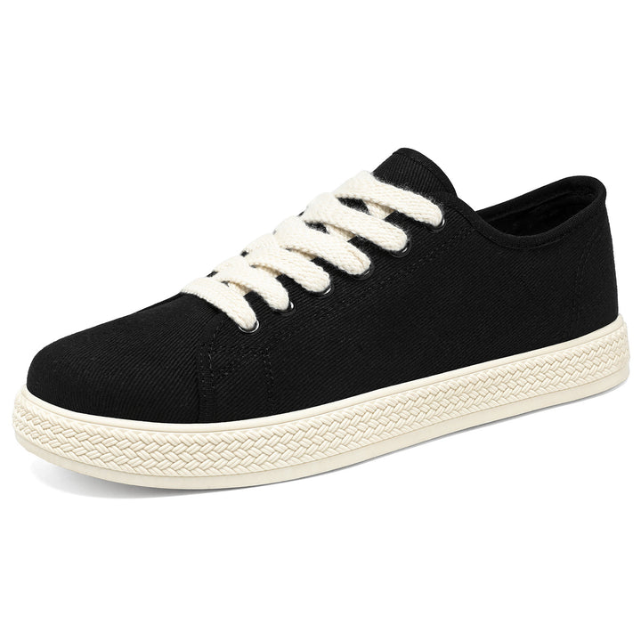 Damen nan Canvas-Sneaker mit geflochtener Plateau-Gummisohle, atmungsaktivem Textilfutter und extra breiten Baumwollsenkeln Echo Archiv