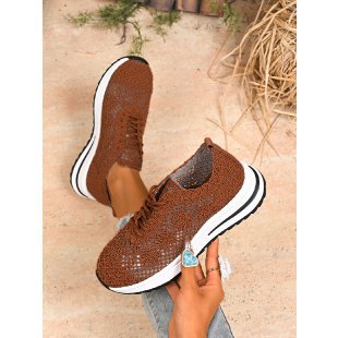 Damen  gestrickte Slip-On Plateau-Sneaker mit atmungsaktivem Obermaterial und gepolstertem Komfortfußbett Echo Archiv