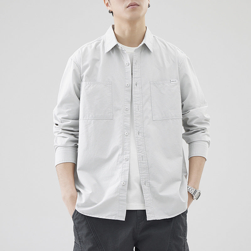 Herren Oversized Baumwollhemd mit doppelten Brusttaschen und Relaxed-Fit Echo Archiv