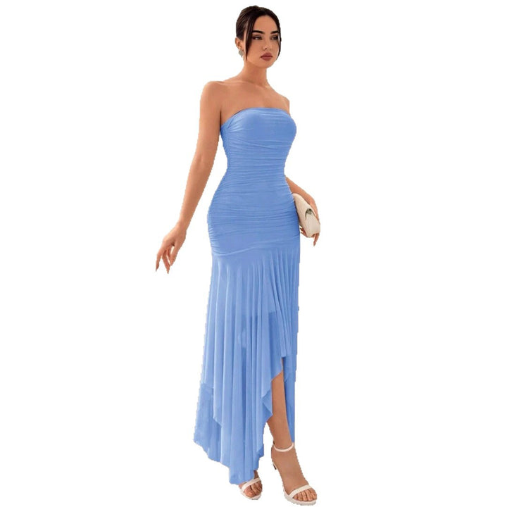 Damen Extravaganter Maxikleid mit Raffungen und asymmetrischem Saum Echo Archiv