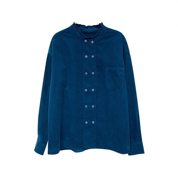 Damen Lässige Bluse mit Rüschensaum Echoarchiv