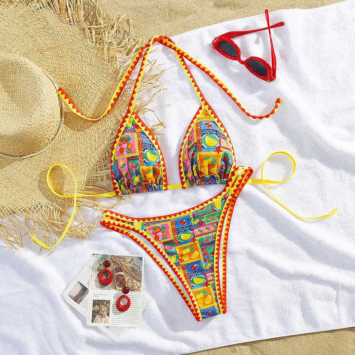 Damen Triangel-Bikini mit buntem Mustermix Echo Archiv